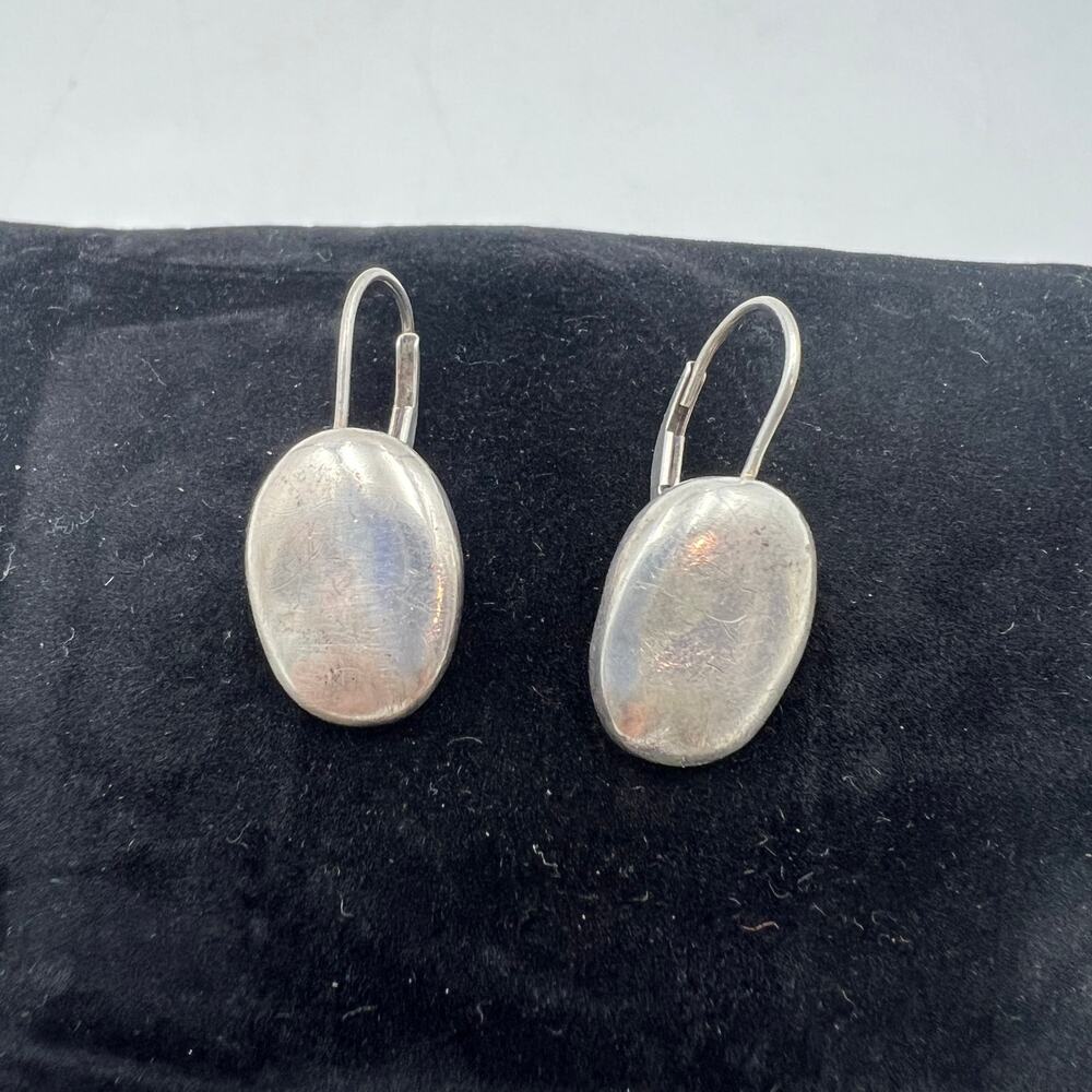 Vintage Lauren Ralph Lauren Sterling Silver Oval Earrings - Picture 2 of 5